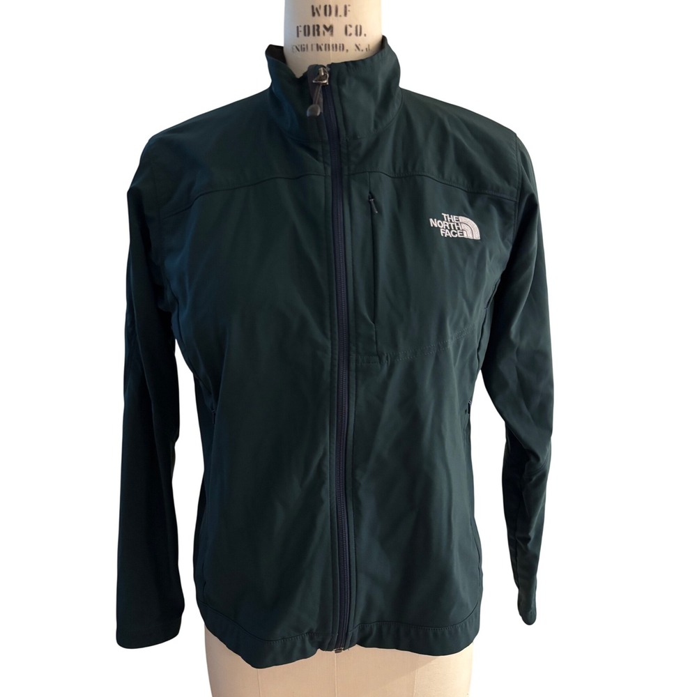 The North Face Apex Jacket Womens‎ L Green Full Zip Softshell Coat
